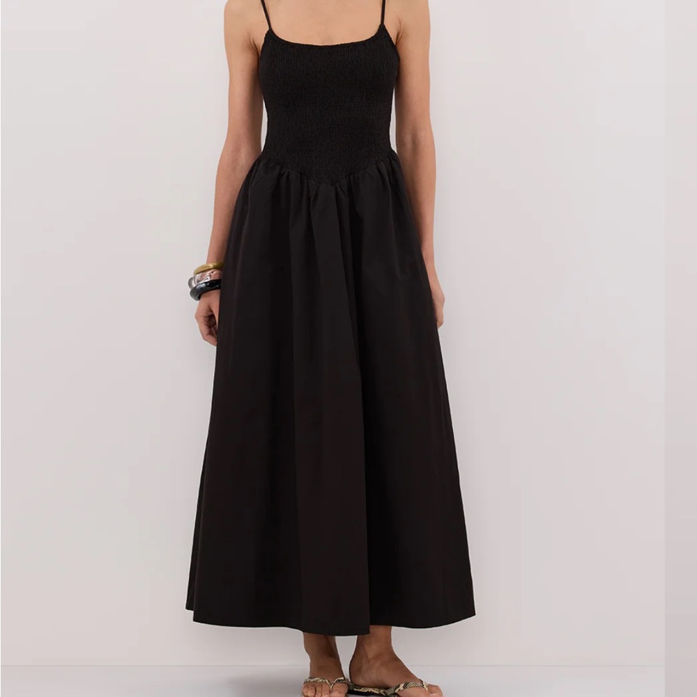 DISSH Black Maxi Dress with Smocked Bodice